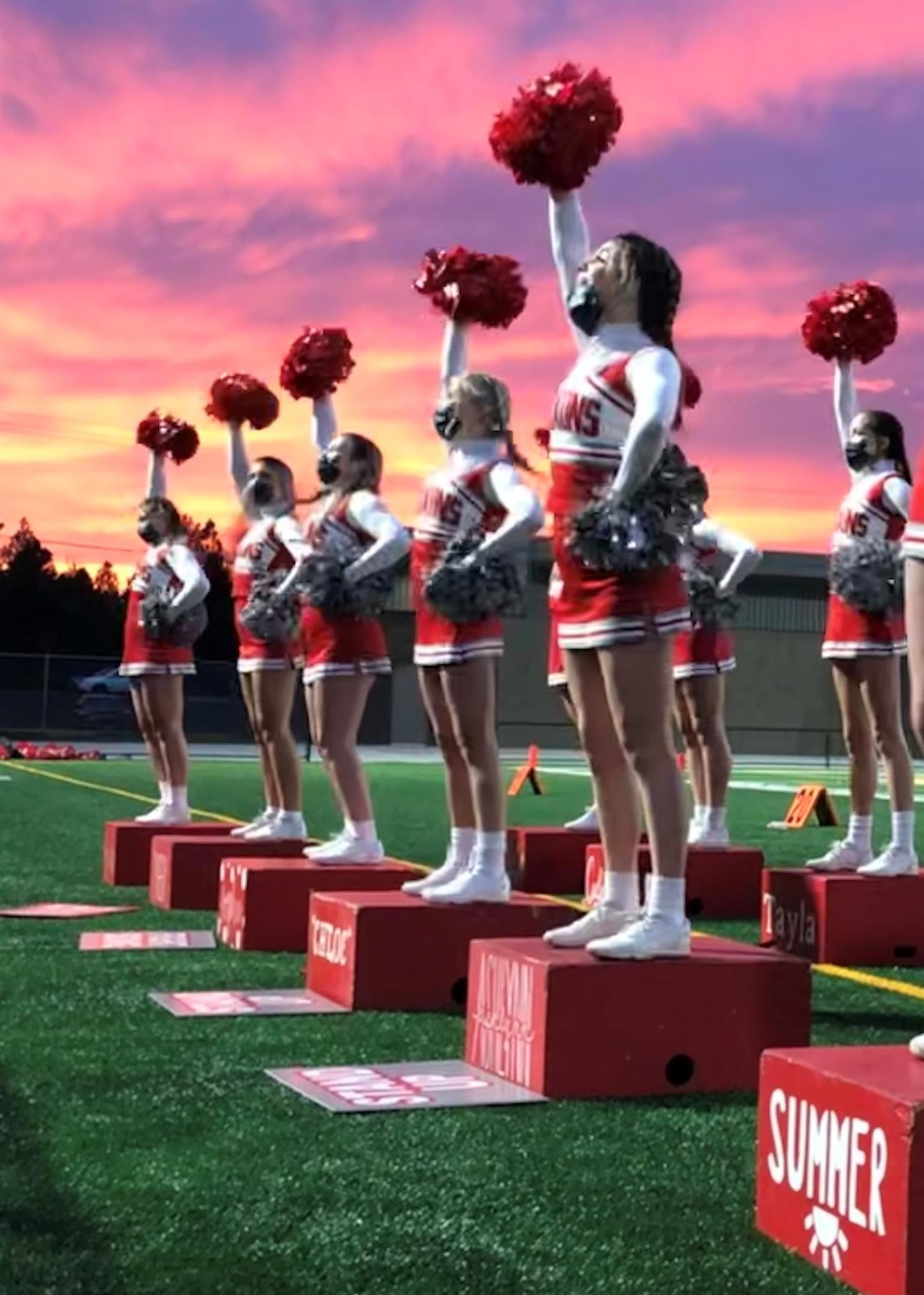 Picture of Cheerleaders at Sunset